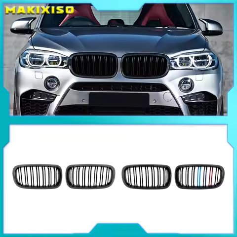 High Quality Front Bumper Grill Dual 2-Slat Kidney Grille For BMW X5 X6 M F15 F16 F85 F86 14-17 ABS 