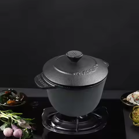 Cast Iron Rice Cooker Deepened Rice Pot Induction Compatible Thickened Rice Stewpot Dutch Oven Cooki
