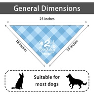 Dog Birthday Bandana Dog 2nd Birthday Bandana Plaid Blue Dog Bandana Pet Dog Lover Gifts Happy Birth