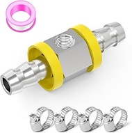 MEANLIN MEASURE 1/2" Fuel Line Fuel Pressure Adapter, Barbed Push Lock Stainless Steel T-Fitting Sen