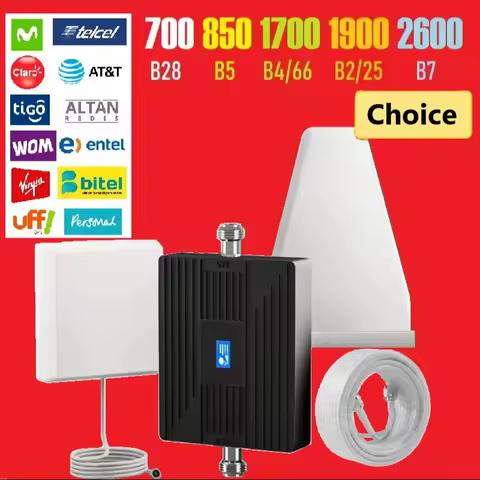 700 850 1700 1900 2600 B28 B5 B4 B66 B2 B25 B7 Latin Single Band Cellular Amplifier Cell phone Repea