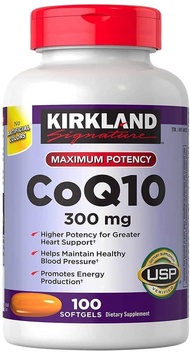 CoQ 10 Supplement Kirkland Signature Maximum Potency CoQ10 300 mg 100 Softgels Each