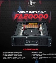 Power amplifier RDW profesional FA20000 FA 20000