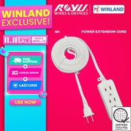 Royu by Winland Power Extension Cord Cable Wire 4 meters Wire 4 Outlets Heavy Duty REDEC303 #18AWG