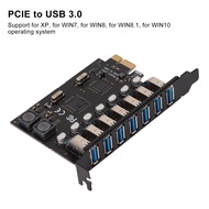 PUSOKEI การ์ดขยาย3.0 7พอร์ต PCI-E ถึง USB USB3.0ความเร็วสูง5Gbps อะแดปเตอร์ X16 X8 X4 USB3.0ภายในสำห