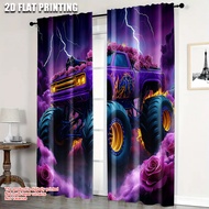 2Pcs Purple Rose Truck Window Curtain Purple Smoke Motorcycle Truck Curtain Extreme Sports Window Tr