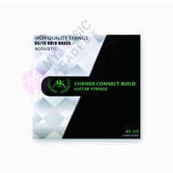 AK ACOUSTIC GUITAR STRINGS SET AS-110 85/15 GOLD BRASS LIGHT GAUGE(011-050)