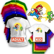 Super Mario Bros Yoshi Girl Cloth Tshirt Pakaian Kanak-kanak Baju Boy Pakaian Unisex Cotton Kid Anim