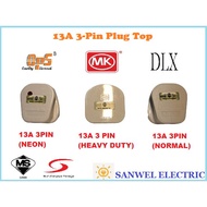 13A 3 Pin Plug Top Sirim Approval (Normal, Heavy Duty, Neon)