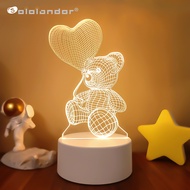 รักโรแมนติก3D โคมไฟรูปหัวใจบอลลูนอะคริลิคไฟ LED กลางคืน Light ตกแต่งโคมไฟวันวาเลนไทน์ Sweetheart ภรรยาของขวัญ