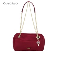 Carlo Rino Bowie Nylon Shoulder Bag - Maroon