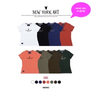 .-Collect Coupons At The Store AEIOU Women's T-Shirt Memo Supersoft Premium Screen Printed Newyork A