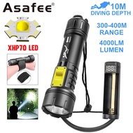 Asafee D-511 Diving Flashlight 1000LM Ultra Bright Spearfishing XHP70 LED Mountaine Camping Flashlig