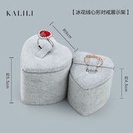 Ice Velvet Heart-Shaped Display Stand Ring Holder Ring Holder Ring Holder Jewelry Jewelry Display