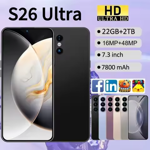 S26 Ultra 8GB+256GB 72MP+108MP 7.3 inch Android 14 Camera 10 core 7800mAh battery 5G network Facial 