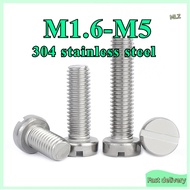 Skru Kepala Silinder Alur Lurus 304 Stainless Steel | ISO 1207 Slotted Cheese Head Screw,  Fully Thr