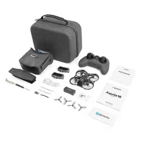 BETAFPV Aquila16 FPV Kit - VR03 Goggles, 8min Flight 200m Range, ELRS 3.0 for Beginners Done with Ca