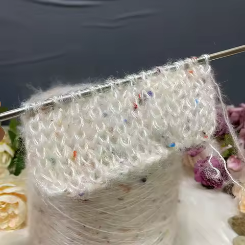 500g Colorful Dot Mohair Yarn for Hand Knitting Sweater Scarf Hat Gloves Shawl Cardigan Diy Warm Com