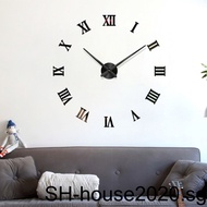 Large Roman Mirror Clock Living Room Self-Adhesive DIY Wall Room Self-Adhesive DIY Wall Clock Sticker Home Decor Acrylic Clock