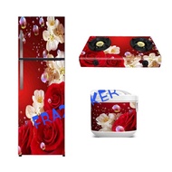 Wallpaper Sticker 1-door Refrigerator 2-burner Stove &amp; Flower Selling Well