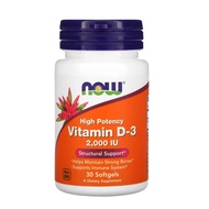 NOW Foods Vitamin D-3, 2000 IU, 30 Softgels