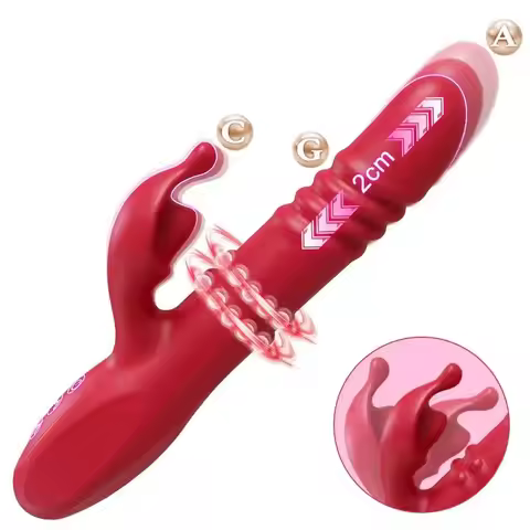 Telescopic Rabbit Vibrator Rotating Massage Vaginal Clitoris Vibration Stimulator G-spot Orgasm Mast