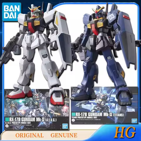 Bandai Original HG RX-178 GUNDAM Mk-II (A.E.U.G.)/(TITANS) Anime Action Figures Toys for Kids Gift A
