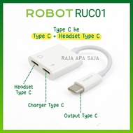 Converter Headset Charger Tipe C Jack Aux 3.5mm to Type C 2 in 1 OTG Sambungan Konektor Adapter Konv