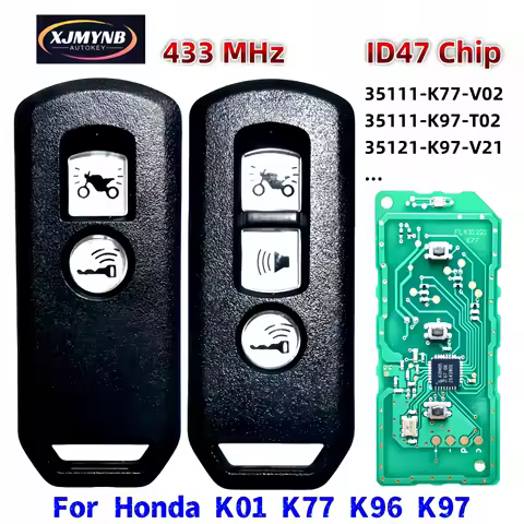 XJMYNB Remote Motorcycle Key 433MHz ID47 Chip For Honda Motorcycle Scooter K01 K77 K96 K97 K35V3 ADV