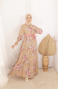 Humaira maxi Dress Baju Gamis wanita muslim busui Jumbo motif bunga