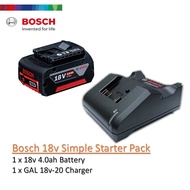 Bosch 18v Starter Pack With 1 x 18v 4.0ah Battery & 1 x GAL 18v-20 Charger