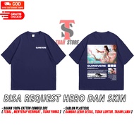 TUAH STORE PROMO KAOS T- SHIRT /KAOS MOBILE LEGEND /KAOS HERO GUINEVERE/BISA REQUEST HERO DAN SKIN/ 