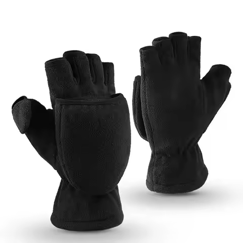 Winter Gloves 3M Thinsulate Fingerless Convertible Ski Gloves Mittens Windproof Cycling Gloves Fleec