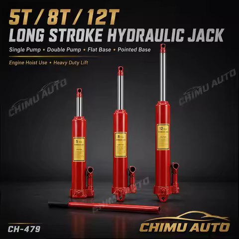 【CHIMU AUTO】5T 8T 12T Long Stroke Hydraulic Jack Single or Double Pump Engine Hoist Ram Cylinder for