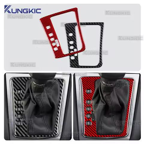 Real Soft Carbon Fiber Car Gear Shift Inner Trim For Skoda Octavia 1z3 1z5 A5 A2005 2006 2007 2008 2