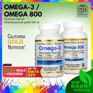 California Gold Nutritions Omega 3 / Omega 800 Premium Pharmaceutical Grade Fish Oil Omega3