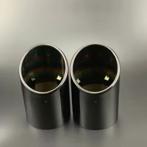 1 Pair Stainless Steel Car Exhaust Straight Tail Pipe Tips cover case For Audi Q7 2007-2011 Car Acce