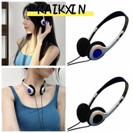 KAIKXIN Earphones, Retractable Universal Headset, Y2k 3.5mm Jack ABS Vintage Head Mounted Headphones