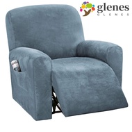 GLENES Recliner Chair Covers, Stretchy Velvet Couch Slipcovers, Thick Stay in Place Washable Form Fi