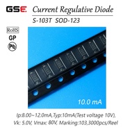 【CRD】5pcs/Pack S-103T IP:10.0mA(8.00~12.0mA) VK:5.0V PACKAGE: SOD-123 MARK:103  In Stock
