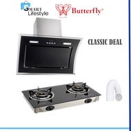 Butterfly Designer Cooker Hood & Glass Top Table Gas Stove BCH1133 BTG-2L