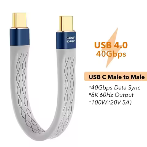 USB 4.0 Data Transfer Extension Cable 40Gbps USB C to Type C Short Fast Charging Cable PD 240W For L