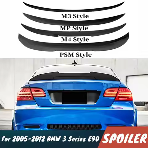 For 2005-2012 BMW 3 Series E90 M3 M4 MP PSM Style Carbon Glossy Black Car Rear Trunk Lid Spoiler Win