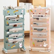 Multi-layer storage rack with wheels movable book shelf rack storage trolley rack bookshelf TGPM QPG