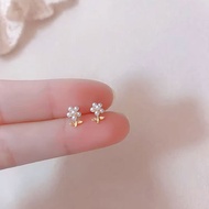 hikaw silver 925 original South China Sea Pearl Small Flower Earnail for girls kids earrings hypoall