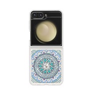 Samsung Flip6/Flip5 5G 輕薄軍規防摔水晶彩鑽手機殼-初雪圖騰