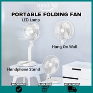 🔥SG🔥Portable Foldable Fan With Night Lamp/ Table Fan/ USB Rechargable Fan/ Rechargeable Portable USB/ Long Last Battery