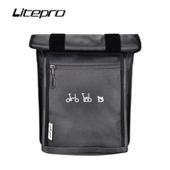 Litepro Folding Bike Front Zipper Bag Backpack Briefbag Handle Backpack Pig Nose Storage Seat With Waterproof Cover For Brompton Birdy Java Bicycle