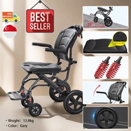 Wheelchair [SG Stock] ♿️ Easy Wheelchair Pushchair Lightweight &amp; Foldable For Elderly