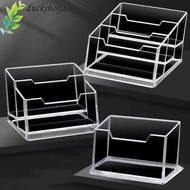 DUCKIHOGAN 1Pcs Bussiness Card Holder, Display Stand 1/2/3 Grids Business Card Box, Acrylic Plastic 